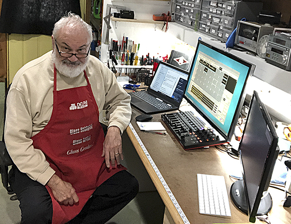 Laser Artist Mike Gould preparing to stream lasers