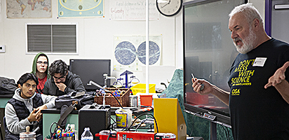 Mike Gould laser Artist at New Technology High School